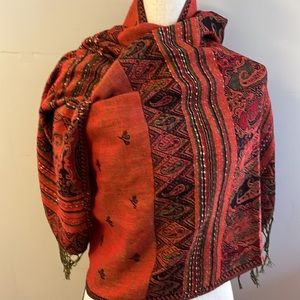 Vintage Wool Wrap X-Large Hand Woven